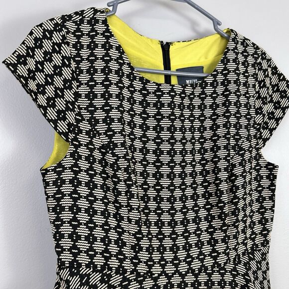 Maeve Anthropologie Size 0 Fit And Flare Dress Lined Geometric Cap Sleeves - Picture 3 of 8